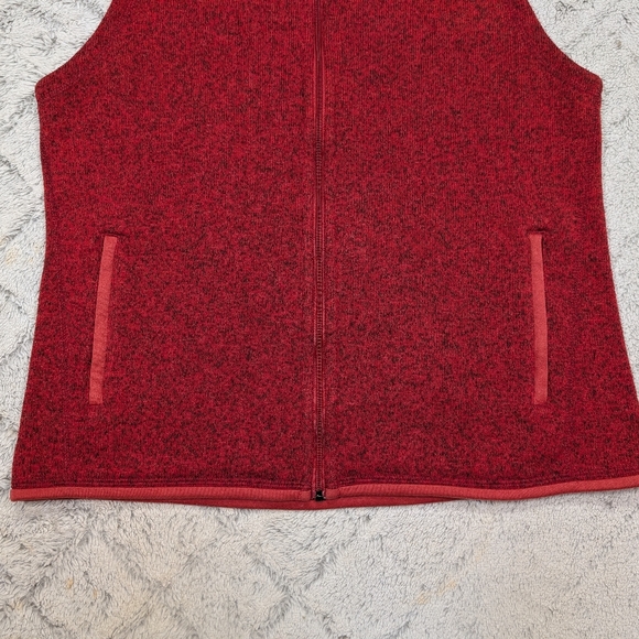 Patagonia Vest Jacket Womens L Red Heathered Better Sweater Full Zip Fleece - Picture 3 of 9